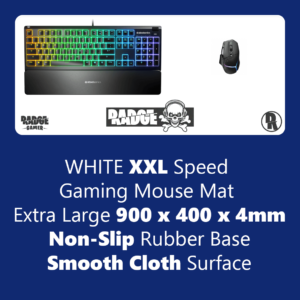 Mouse Pad XXL Black Glitter Print on white